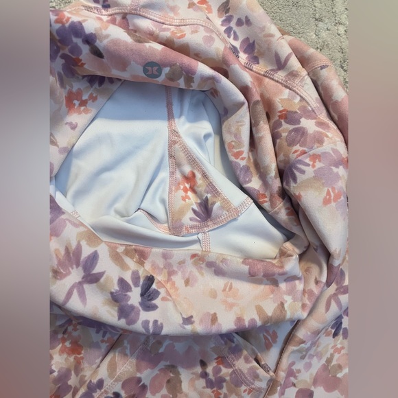 πΈπ€ RBX Floral watercolor print M Leggings large cell phone pocket on each side - Picture 5 of 8